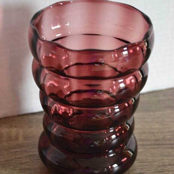 Vintage Amethyst  Glass Vase - Picture 1 of 5